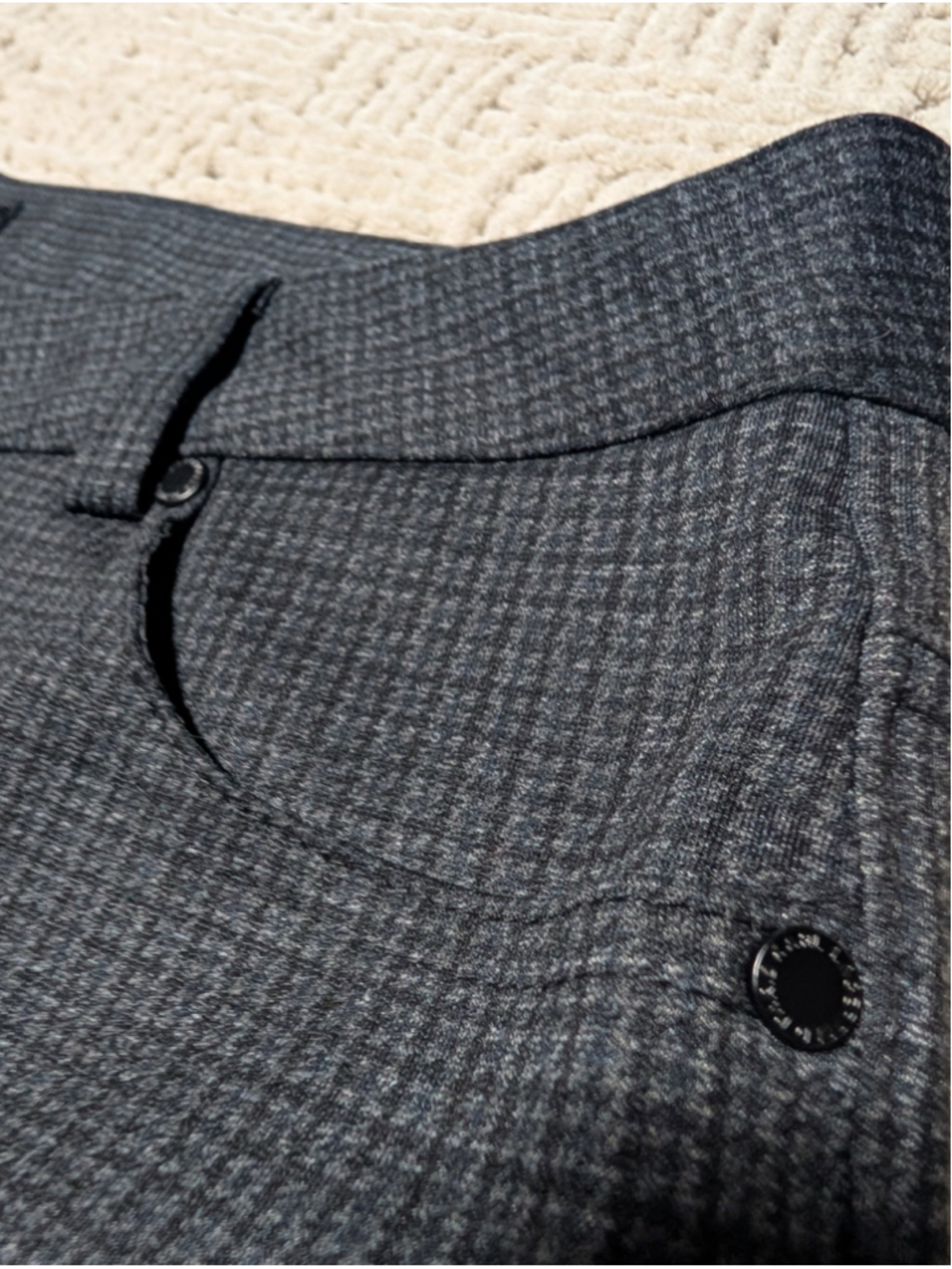 746 - Karl Lagerfeld Paris Size 14 Charcoal Check Tailored Dress Pants - Picture 8 of 11